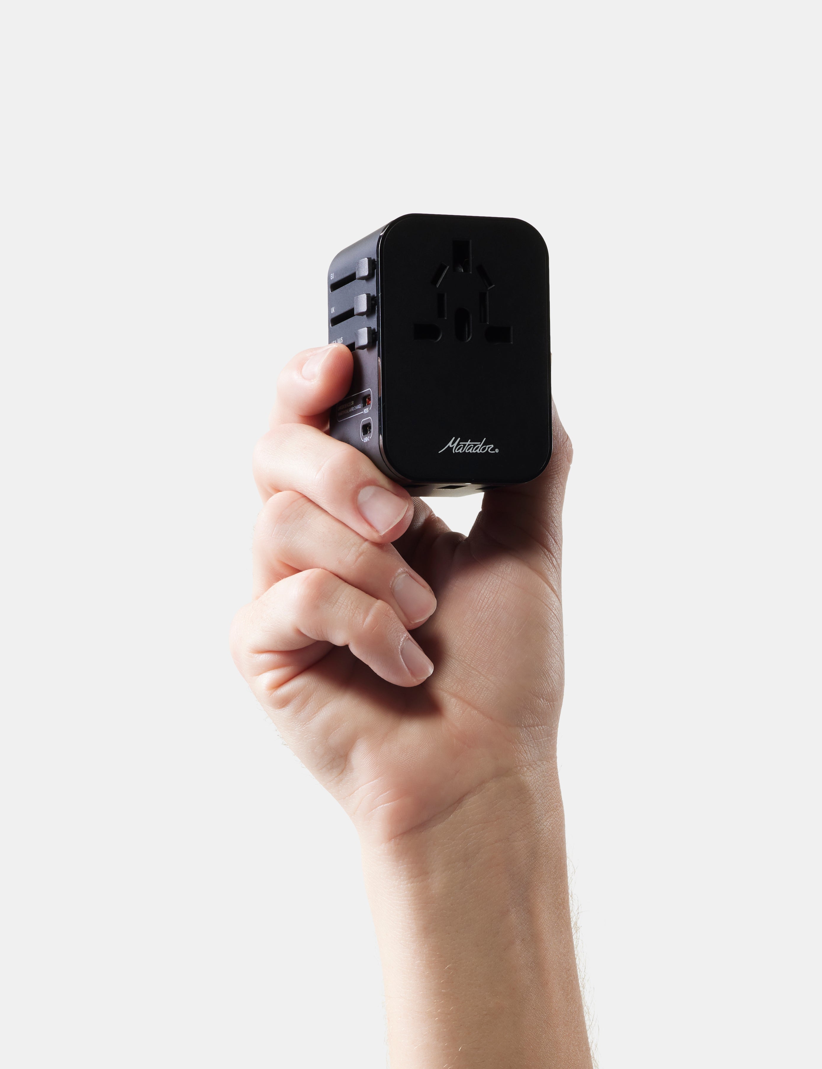 Matador Global Travel Adapter in Black — angle view 2