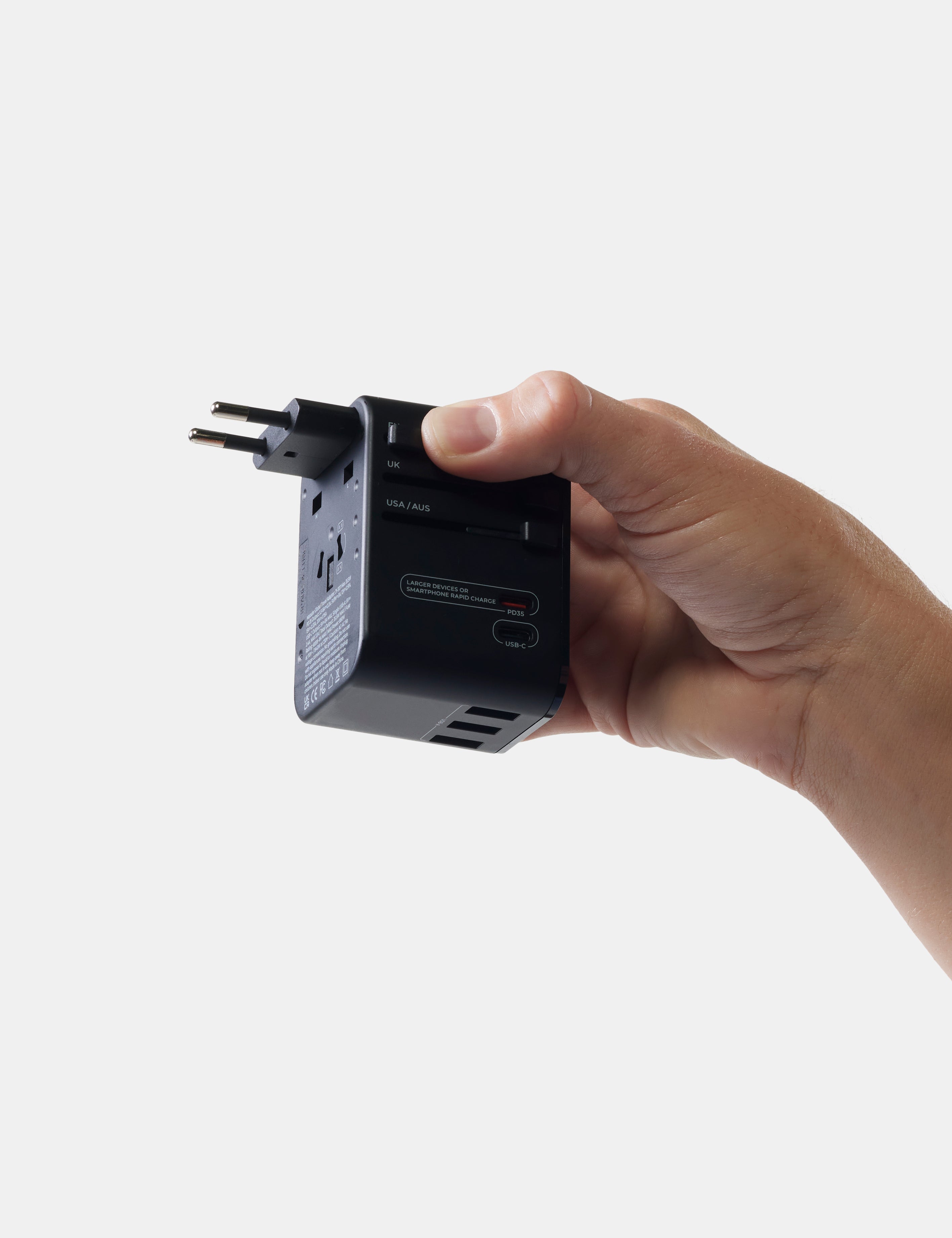 Matador Global Travel Adapter in Black — lifestyle
