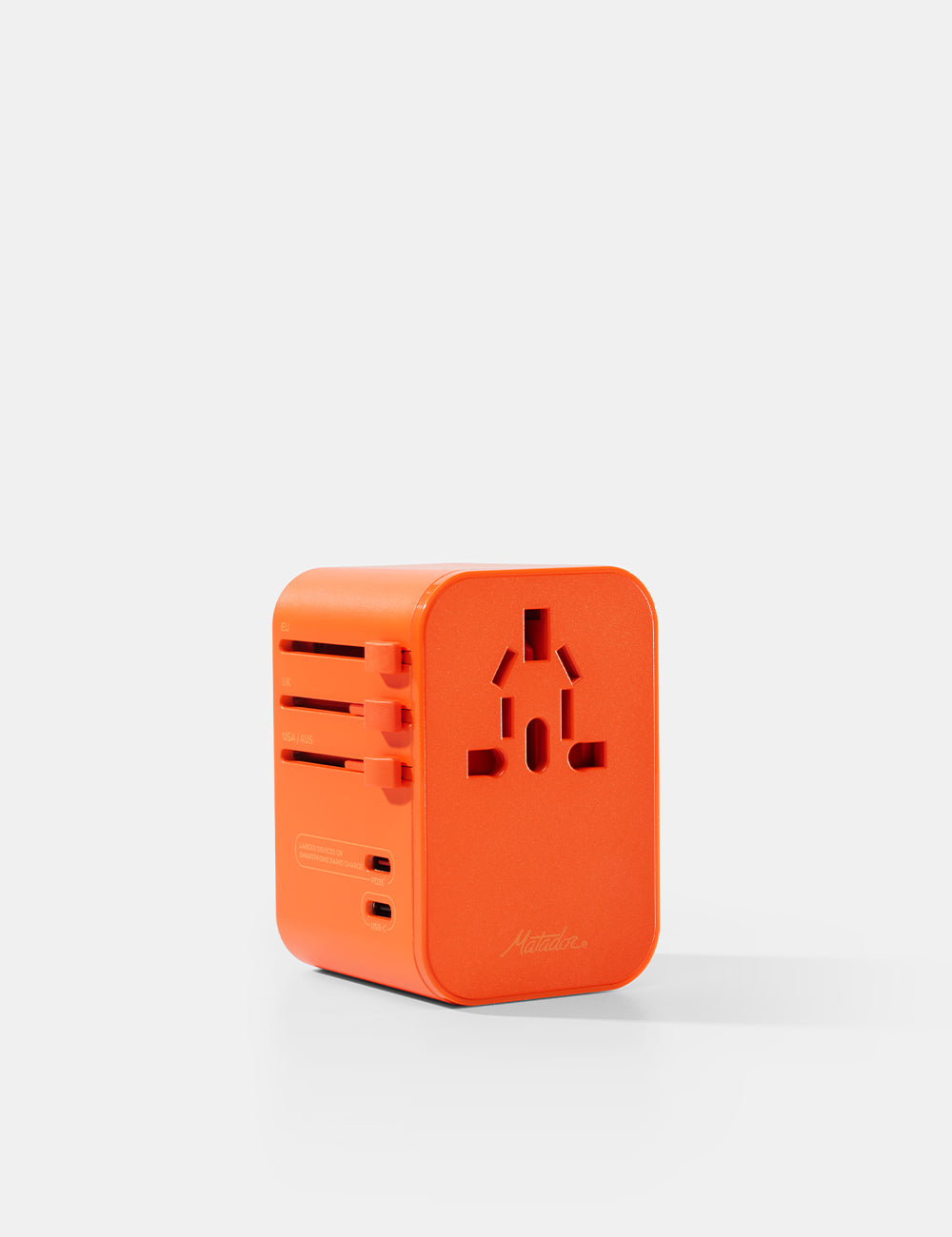 Matador Global Travel Adapter in Orange — front view