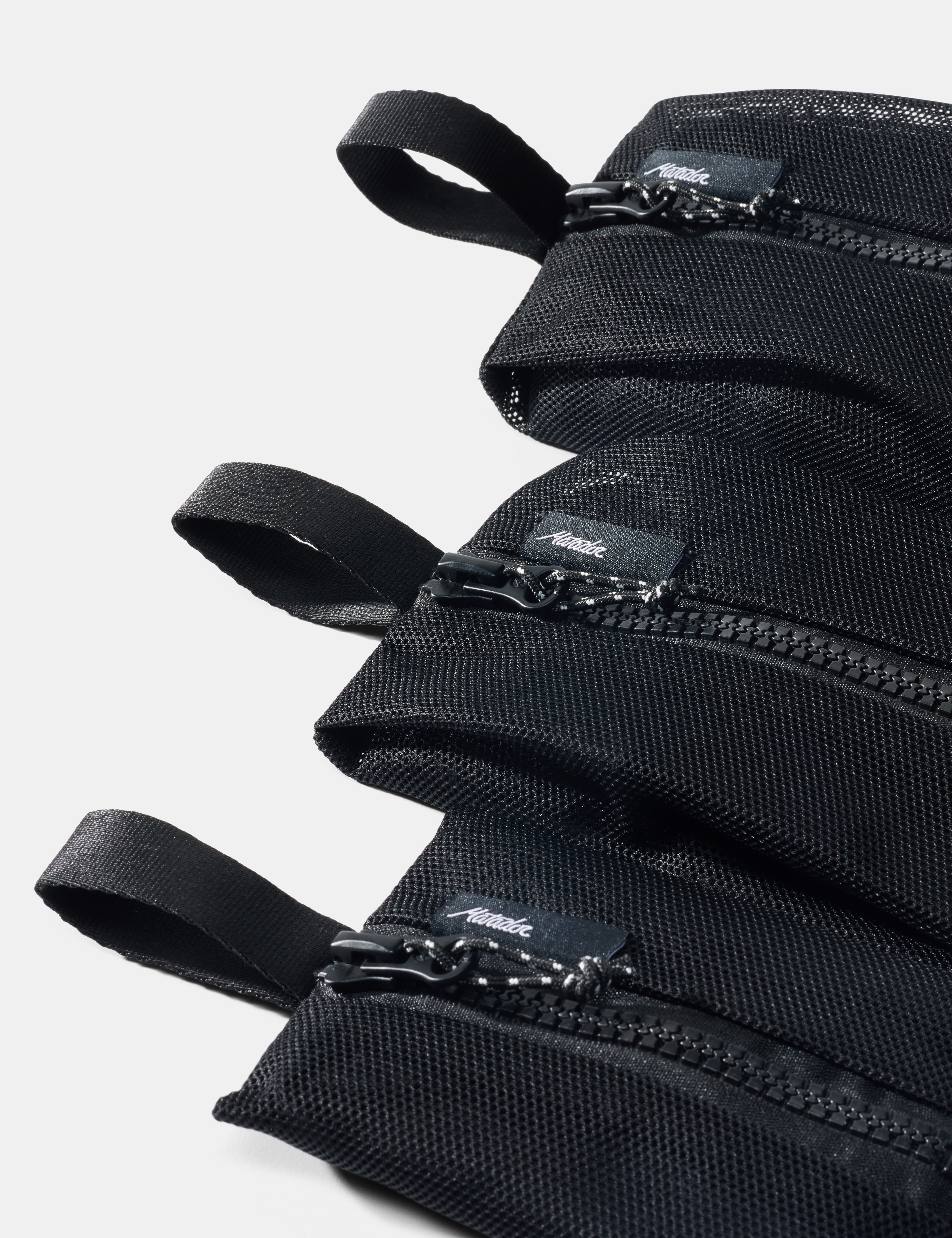 Matador Mesh Organizer Bag Set in Black — angle view 3