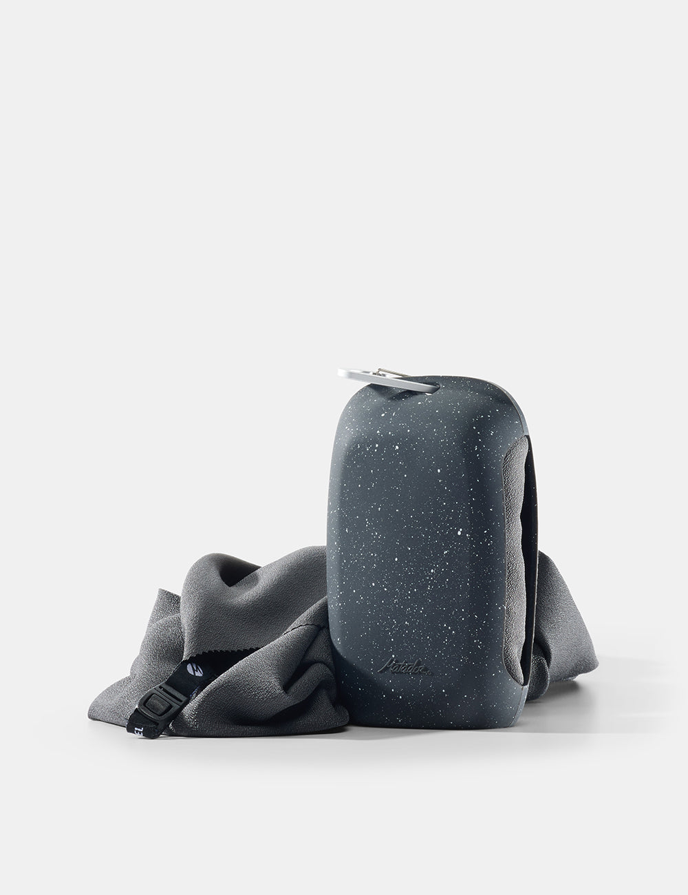 Matador NanoDry Packable Shower Towel – Large in Black Granite — front view # color_Black Granite