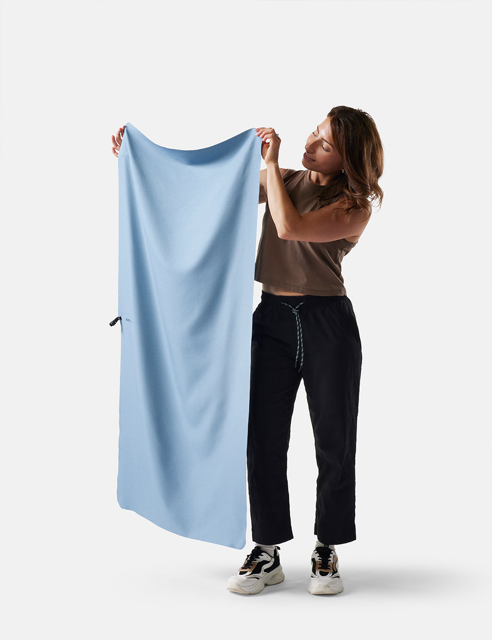 Matador NanoDry Packable Shower Towel – Large in Slate Blue — angle view 2 # color_Slate Blue