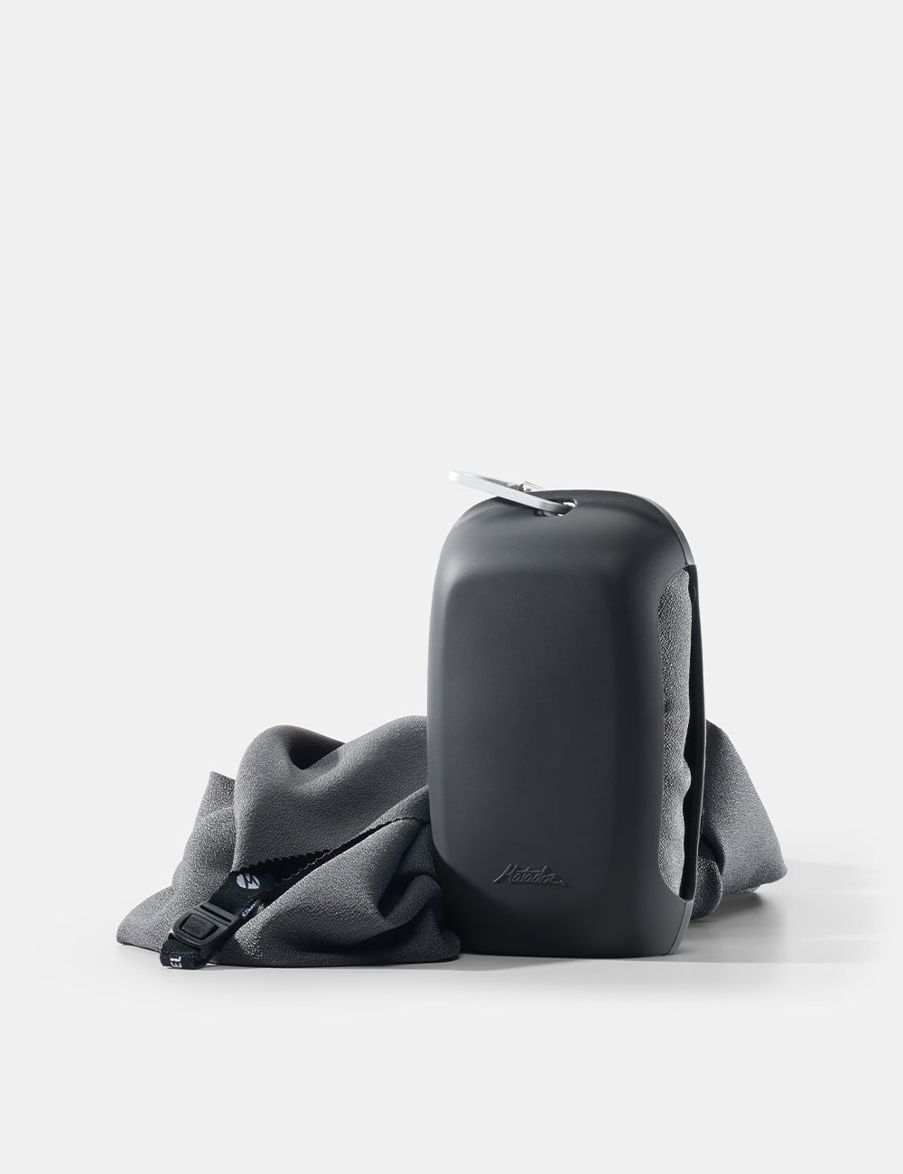 Matador NanoDry Packable Shower Towel – Large in Charcoal — front view # color_Charcoal