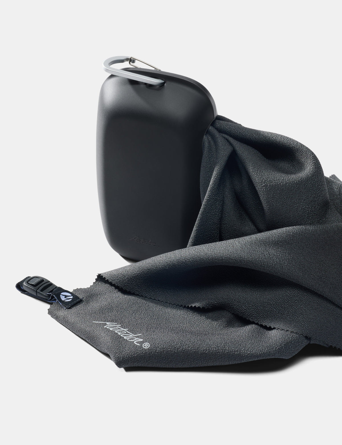 Matador NanoDry Packable Shower Towel – Large in Charcoal — lifestyle # color_Charcoal