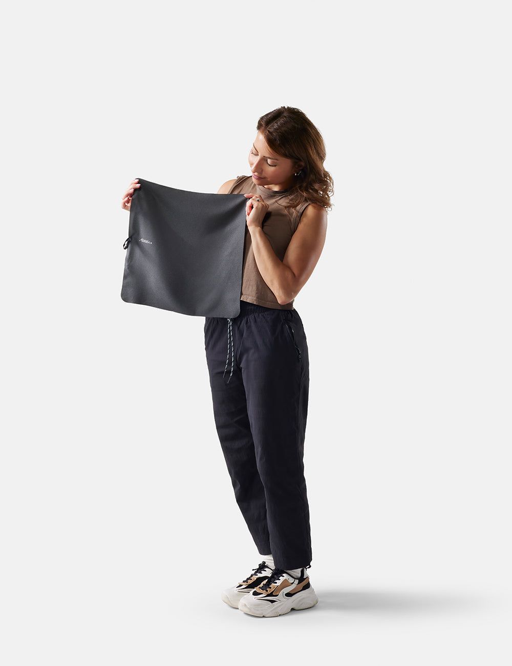 Matador NanoDry Trek Towel (Small) in Black Granite — angle view 2