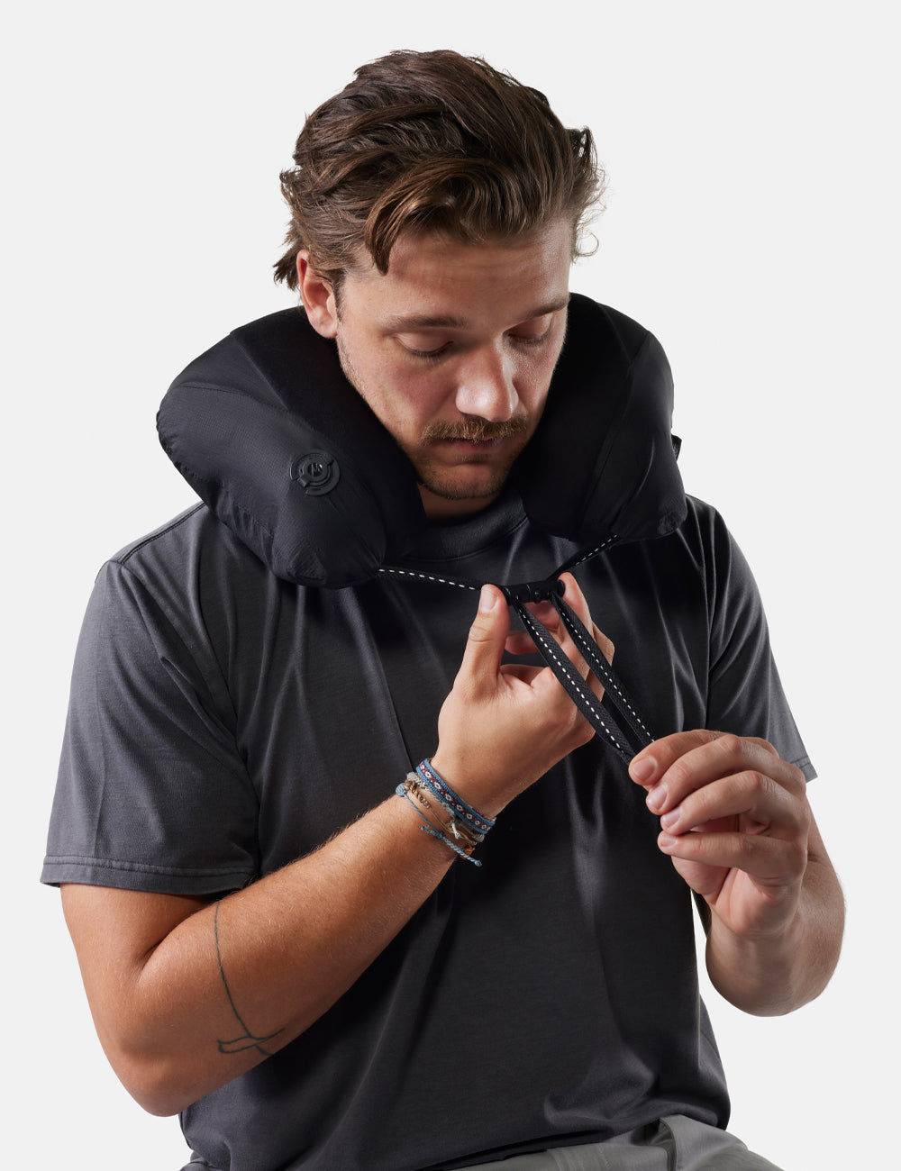 Matador Blackout Travel Pillow in Black — angle view 2