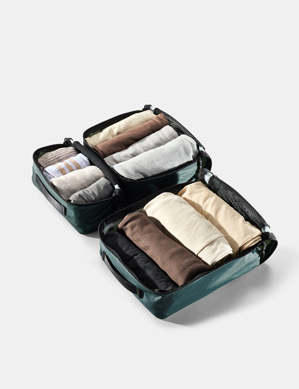 Matador Packing Cube Set 3-Pack in Juniper — angle view 2