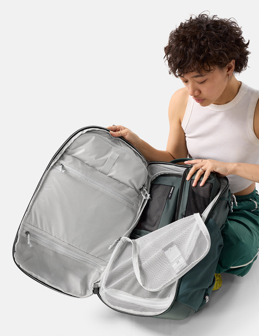 Matador Packing Cube Set 3-Pack in Juniper — lifestyle