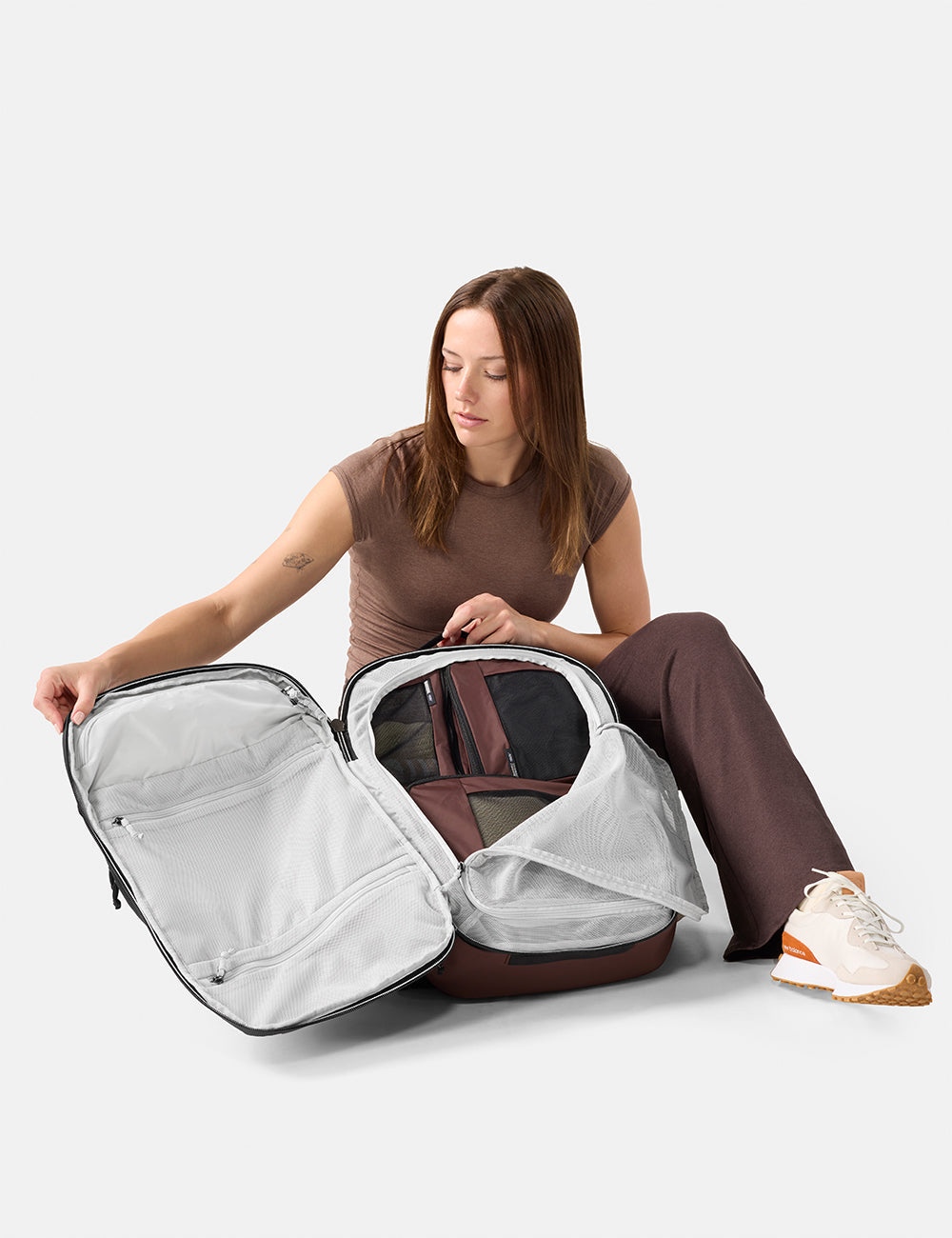 Matador Packing Cube Set 3-Pack in Garnet — lifestyle