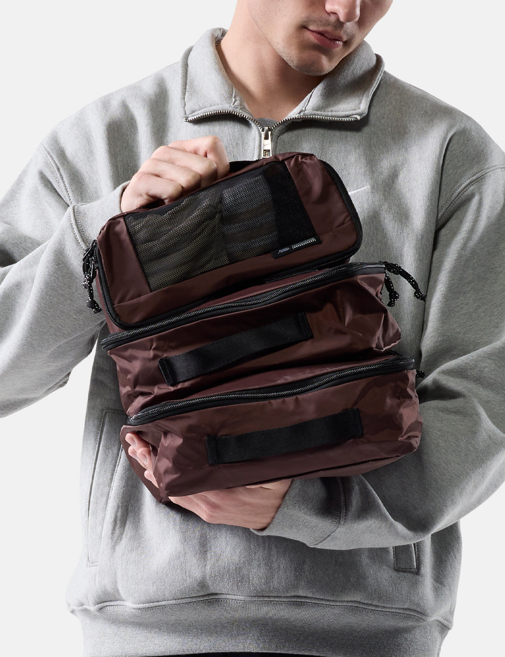 Matador Packing Cube Set 3-Pack in Garnet — angle view 3