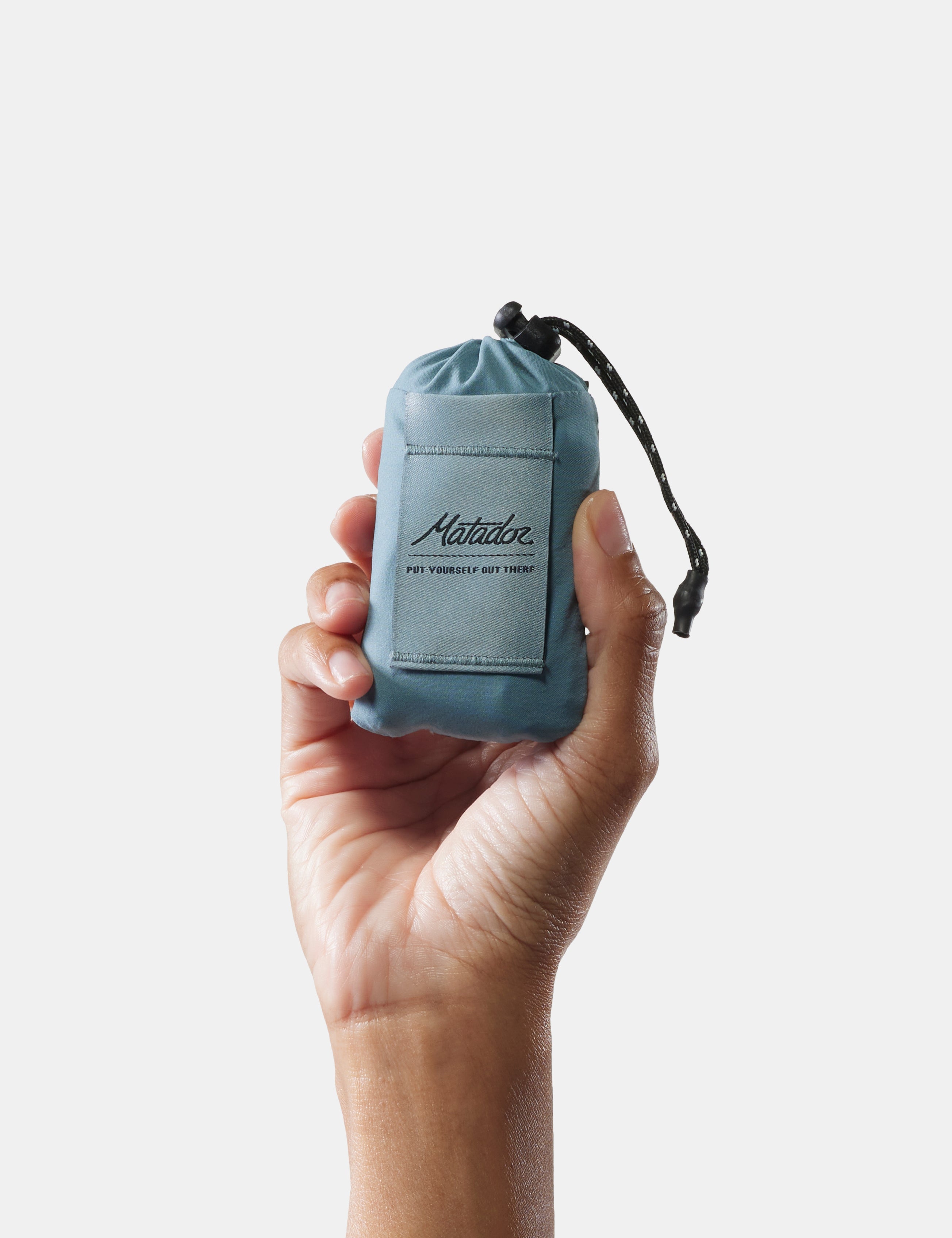 Matador Pocket Blanket Mini in Slate Blue — back view