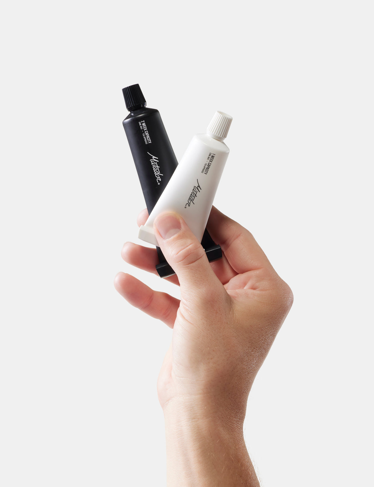 Matador Refillable Toothpaste Tubes in Black/White — angle view 3