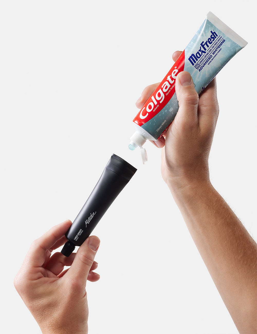 Matador Refillable Toothpaste Tubes in Black/White — angle view 4