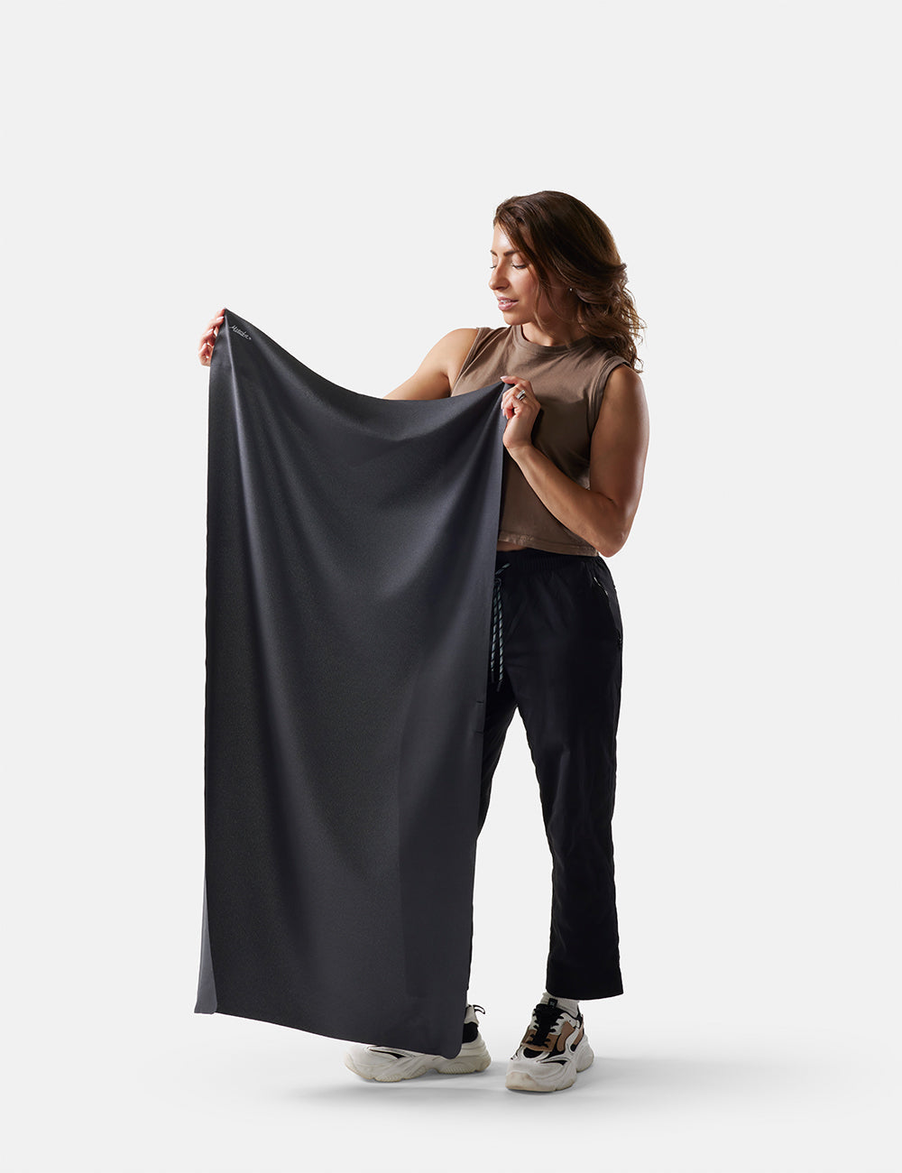 Matador Ultralight Travel Towel – Large in Charcoal — angle view 2