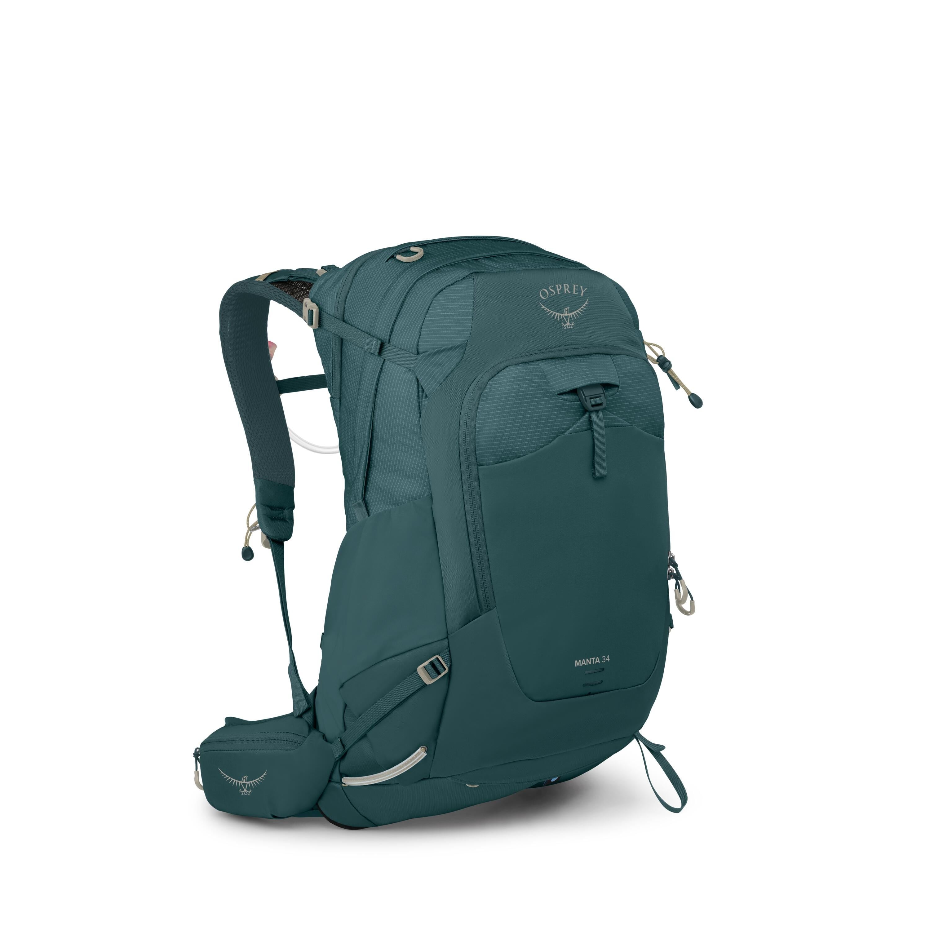 Osprey Manta 34 Hiking Hydration Backpack 34L in Torrent Blue — angle view 2