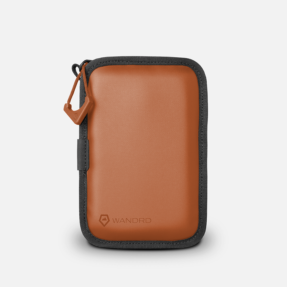 WANDRD Memory Card Case in Sedona Orange — front view