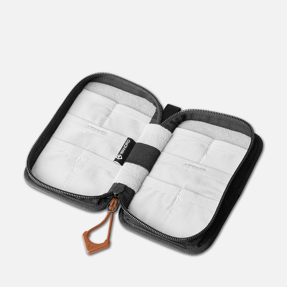 WANDRD Memory Card Case in Sedona Orange — interior view