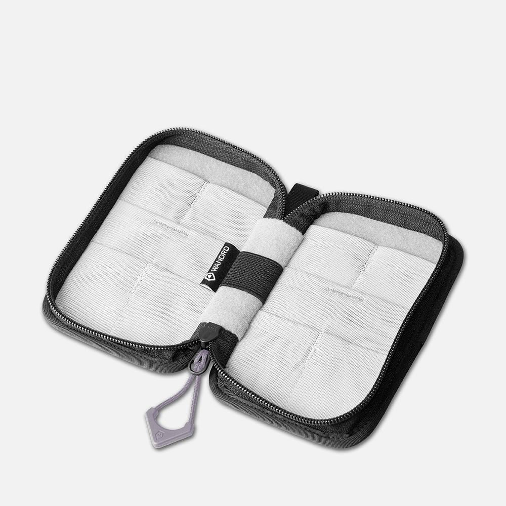 WANDRD Memory Card Case in Uyuni Purple — interior view