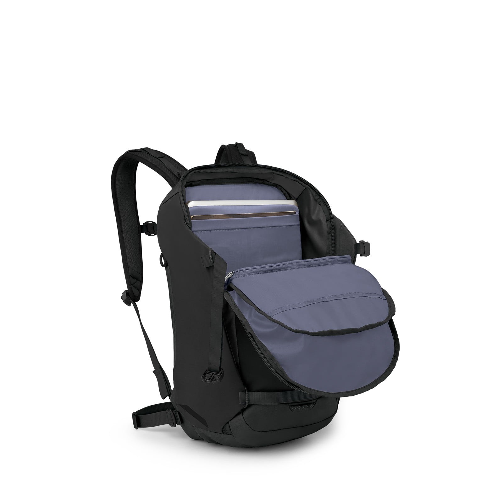 Osprey Metron 24 Commuter Backpack 24L in Black — angle view 3