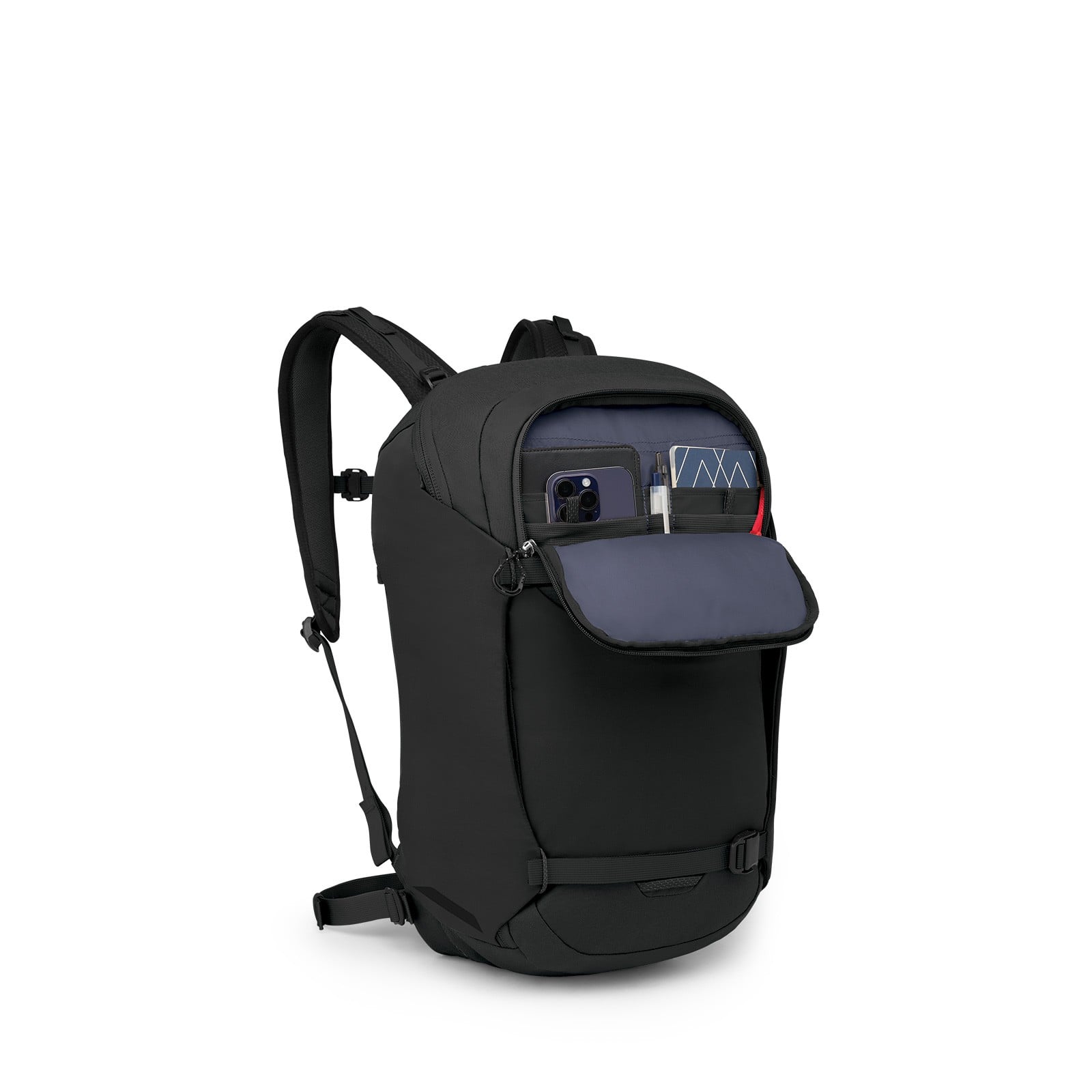 Osprey Metron 24 Commuter Backpack 24L in Black — angle view 4