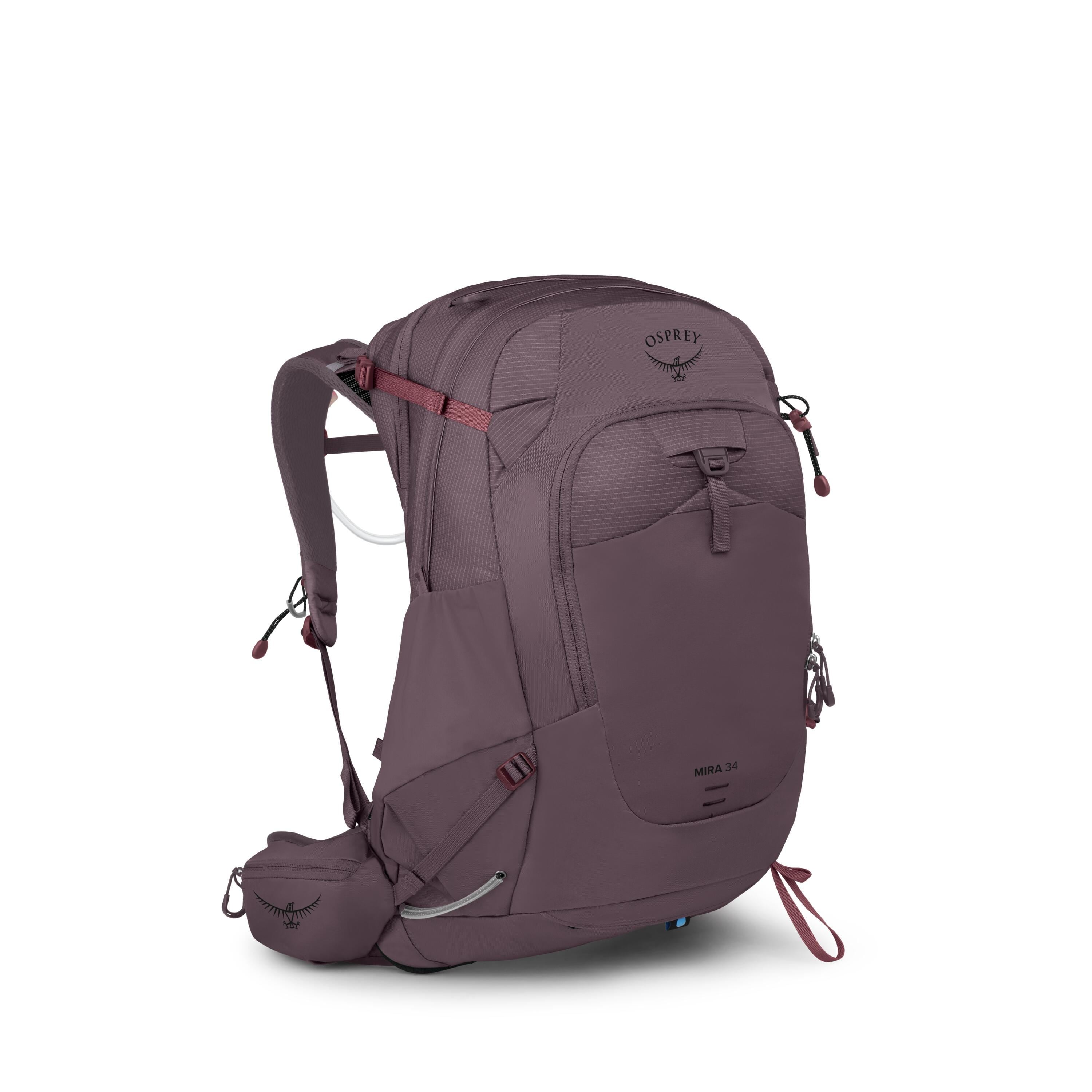 Osprey Mira 34 Women's Hiking Hydration Backpack 34L in Graphite Purple — angle view 2