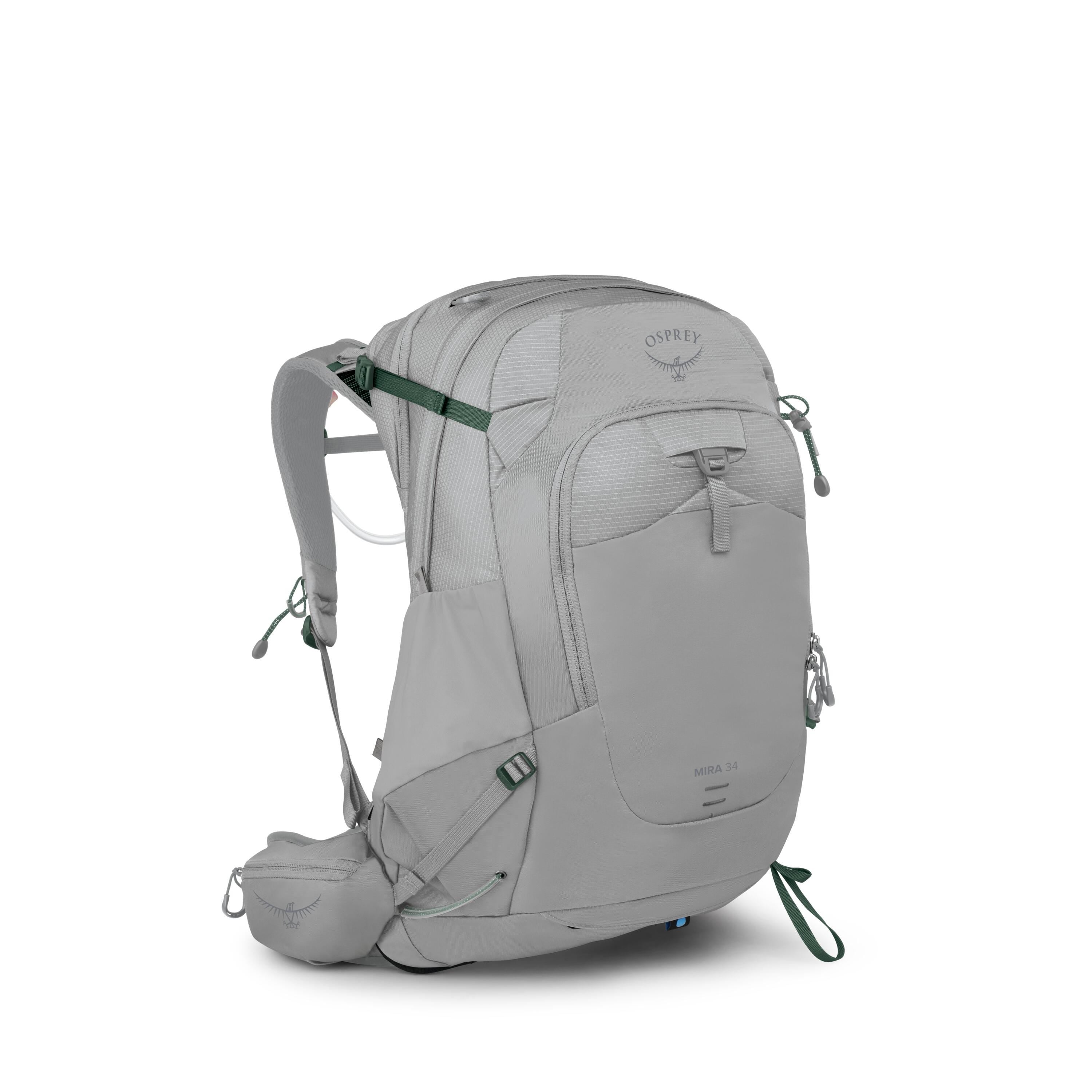 Osprey Mira 34 Women's Hiking Hydration Backpack 34L in Light Grey — angle view 2