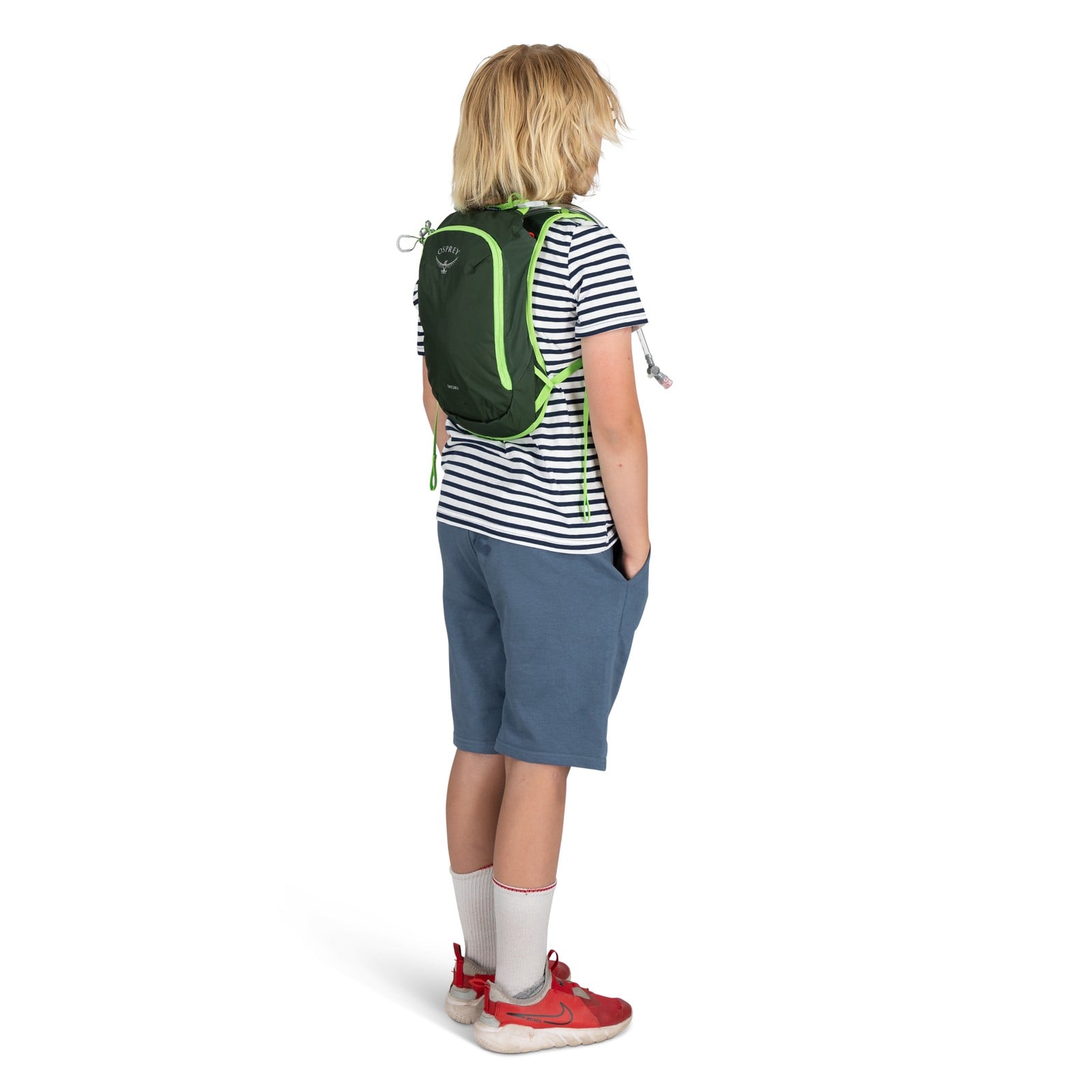 Osprey Moki 3 Kids Hydration Backpack 3L in Green Canopy — lifestyle 2