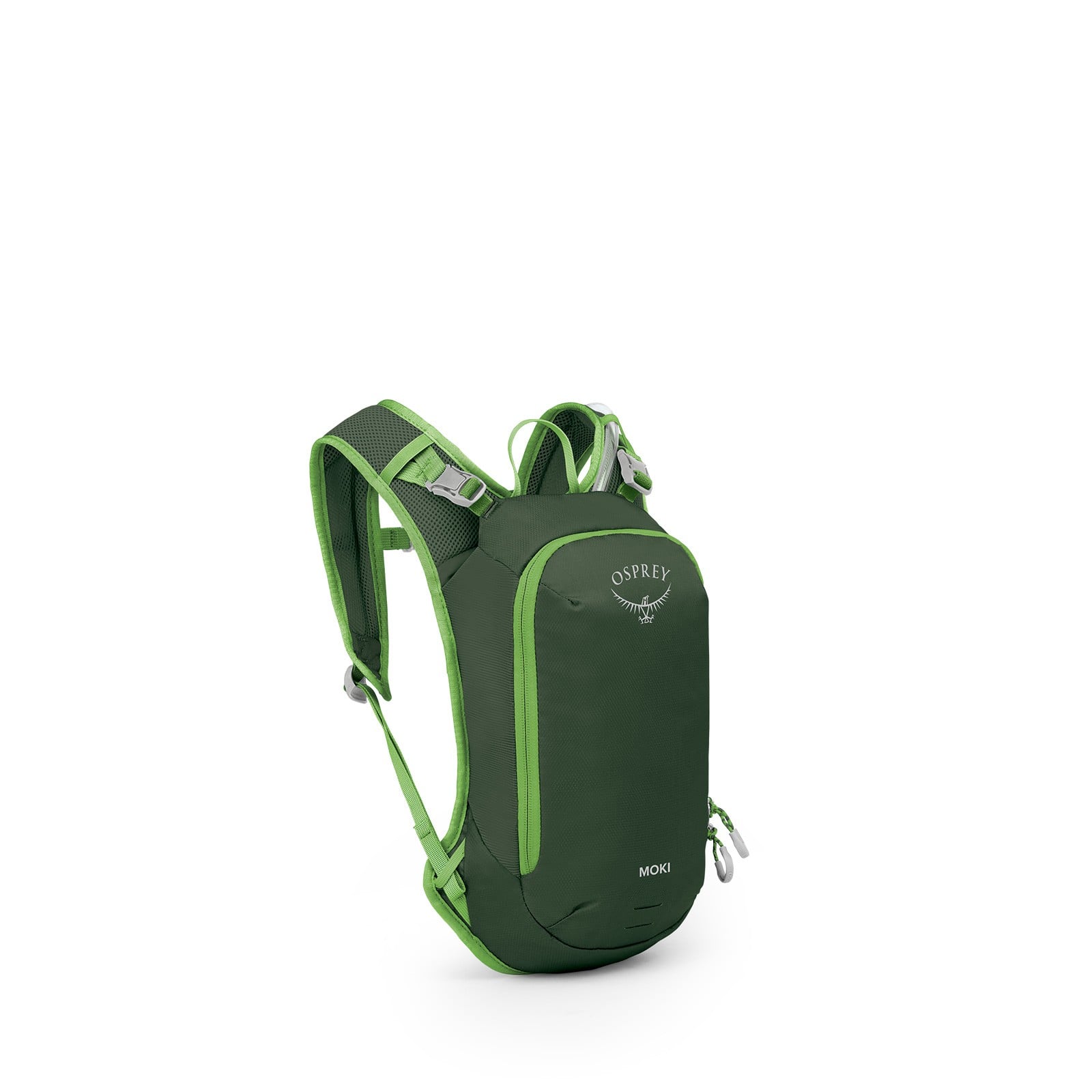Osprey Moki 3 Kids Hydration Backpack 3L in Green Canopy — angle view 2