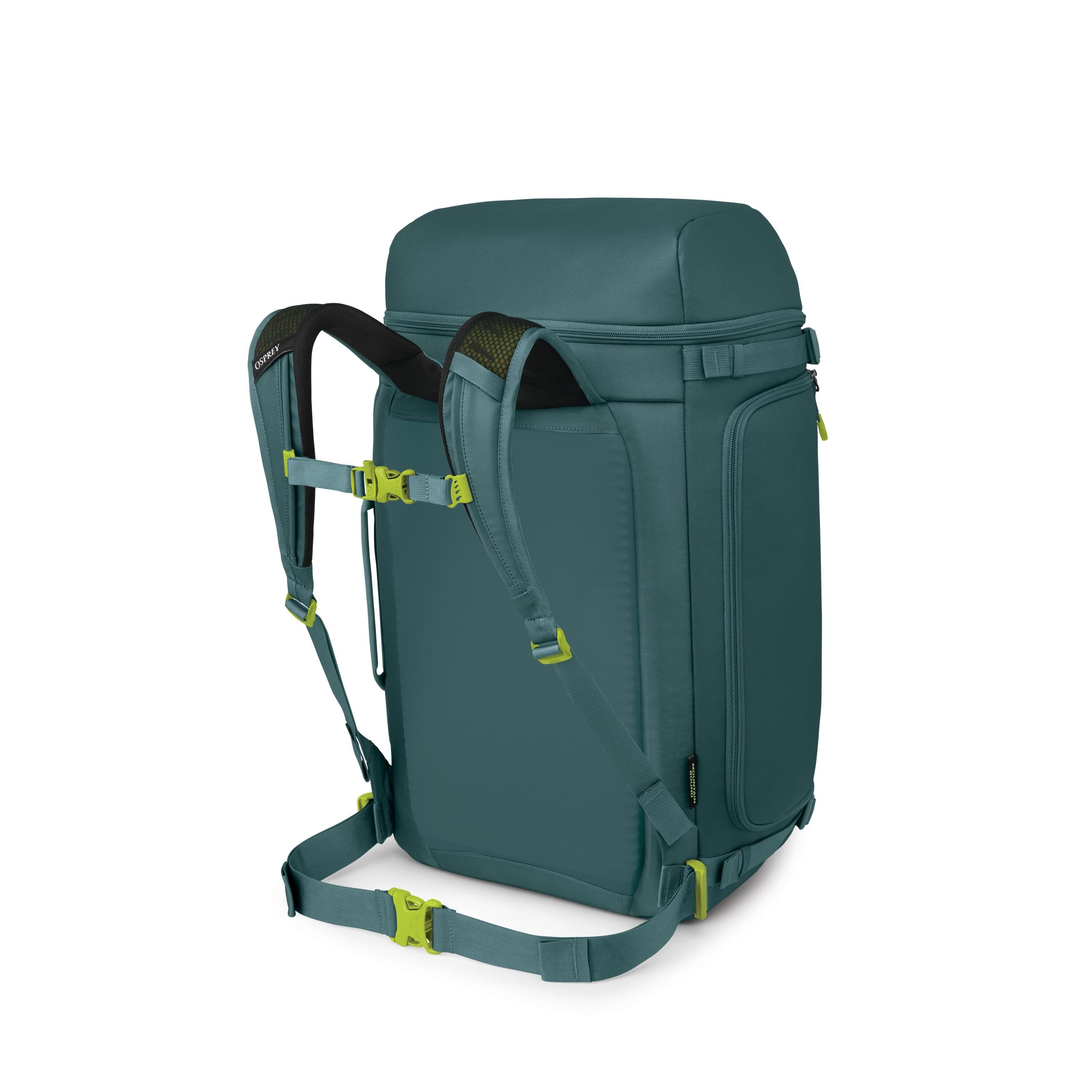 Osprey Mountain Bound Ski & Snowboard Boot Backpack Plus 55L in Cascade Blue — back view