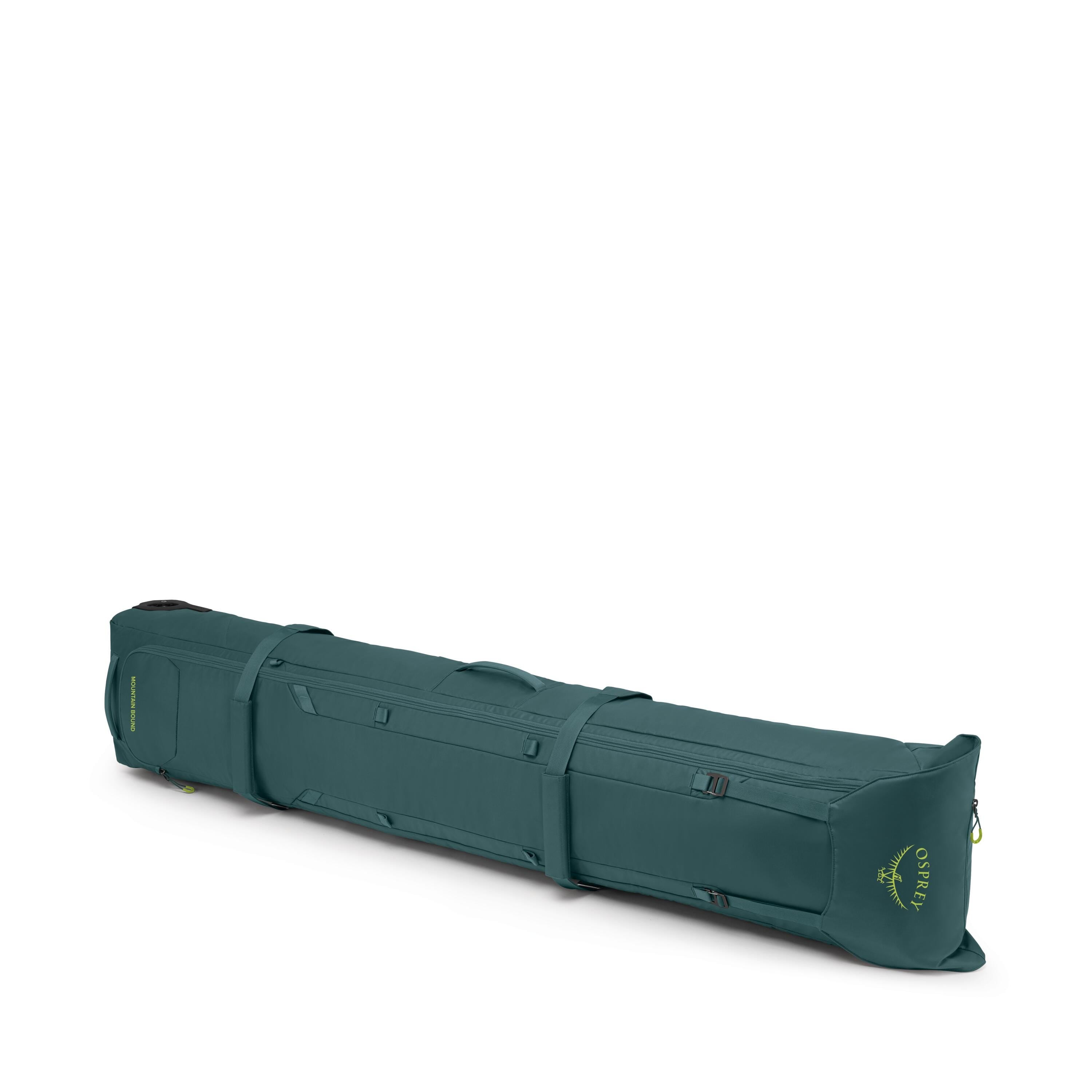 Osprey Mountain Bound Ski & Snowboard Roller Bag 125L in Cascade Blue — angle view 2