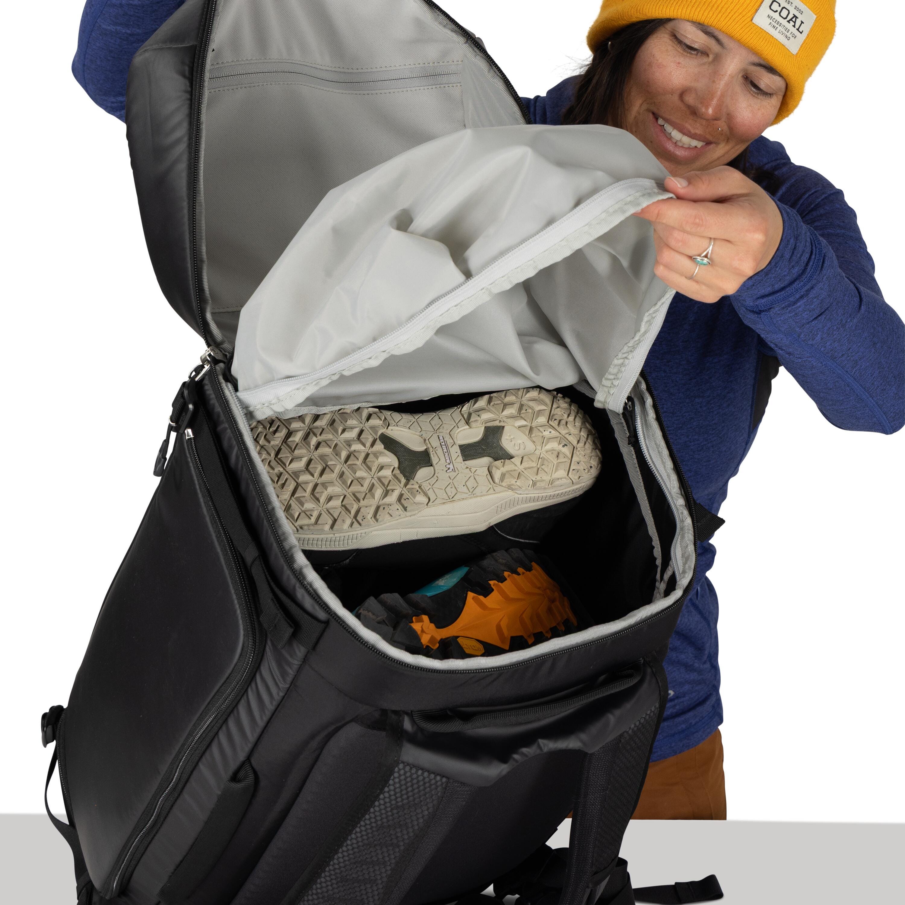 Osprey Mountain Bound Ski & Snowboard Boot Backpack Plus 55L in Black — detail view 3