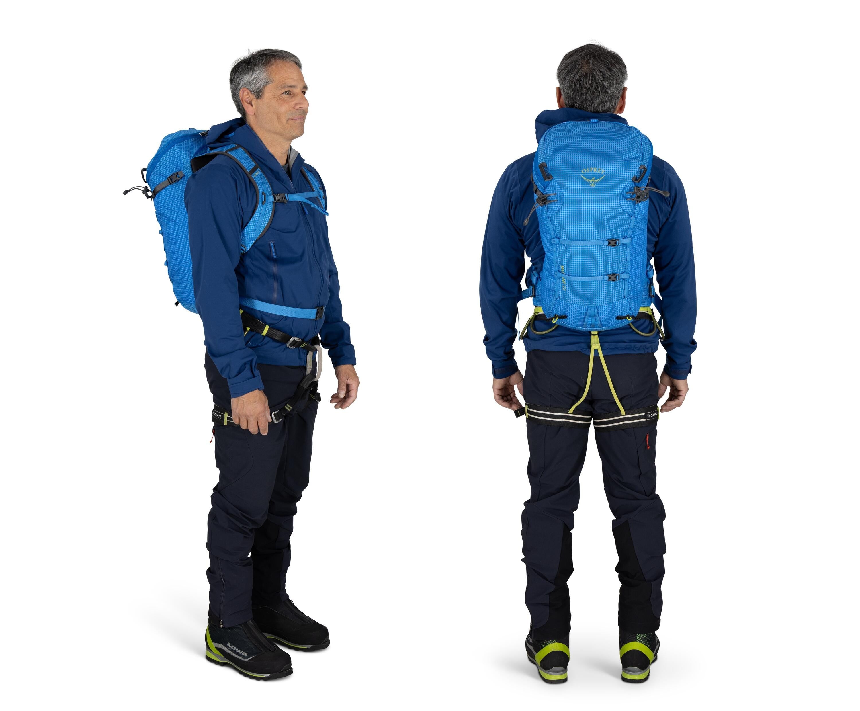 Osprey Mutant 22 Climbing Backpack 22L in Blue Flame — lifestyle 2