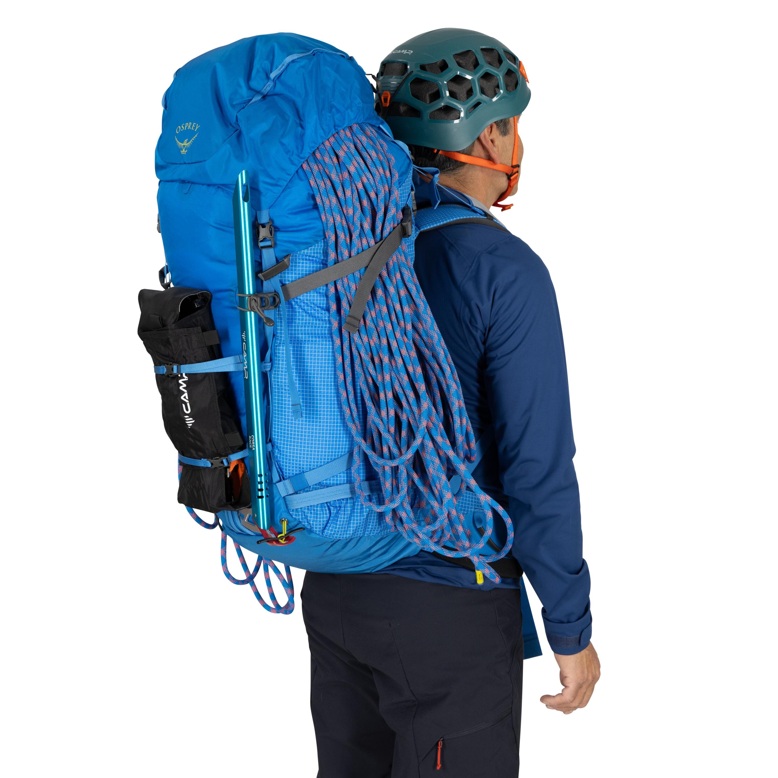 Osprey Mutant 52 Mountaineering Backpack 52L in Blue Flame — detail view
