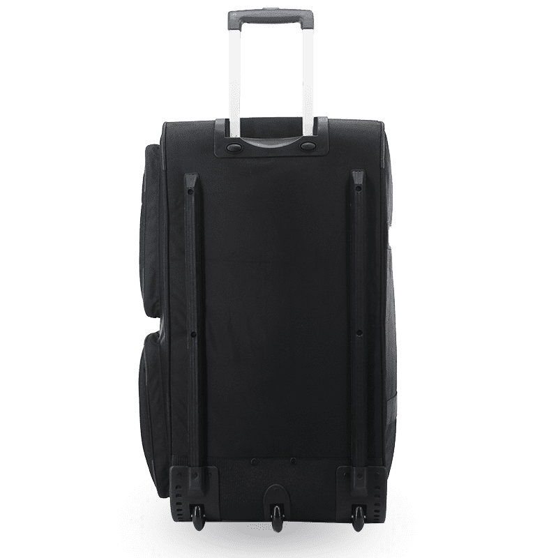 J World Brighton Rolling Duffel Bag in Black — back view