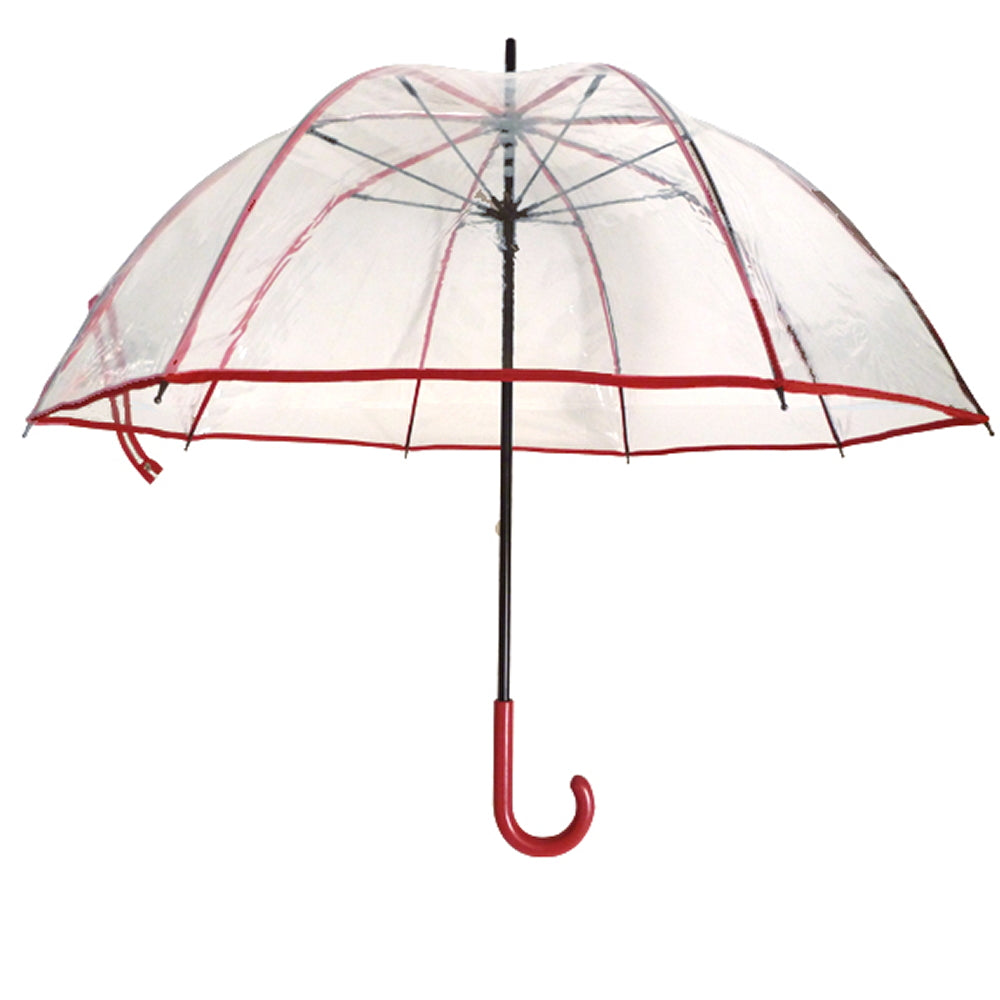 Vista 9202 Clear Fashion Umbrella in Red — front view # color_Red