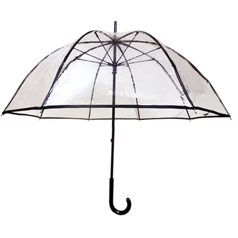 Vista 9202 Clear Fashion Umbrella in Black — front view # color_Black
