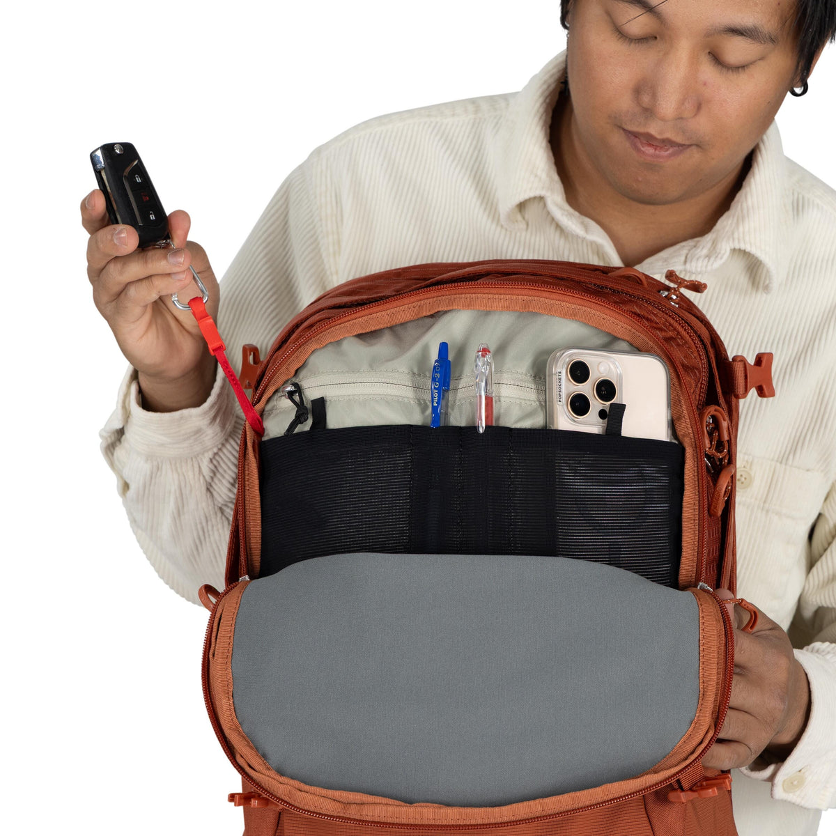 Osprey Nebula Backpack 32L in Porcelain Orange Heather — detail view 2