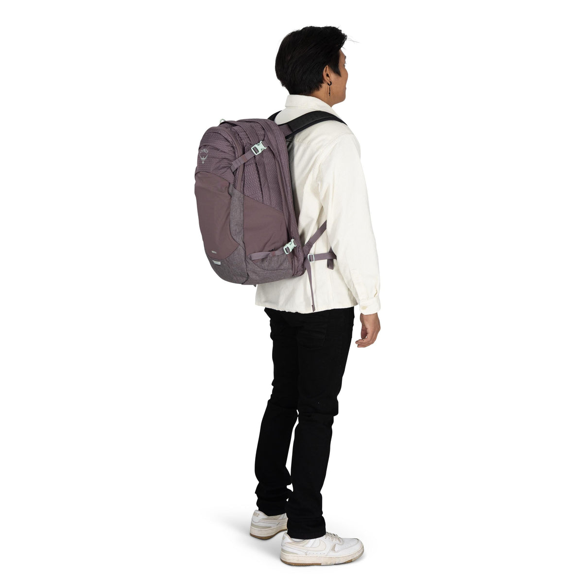 Osprey Nebula Backpack 32L in Graphite-Purple Heather — lifestyle 2