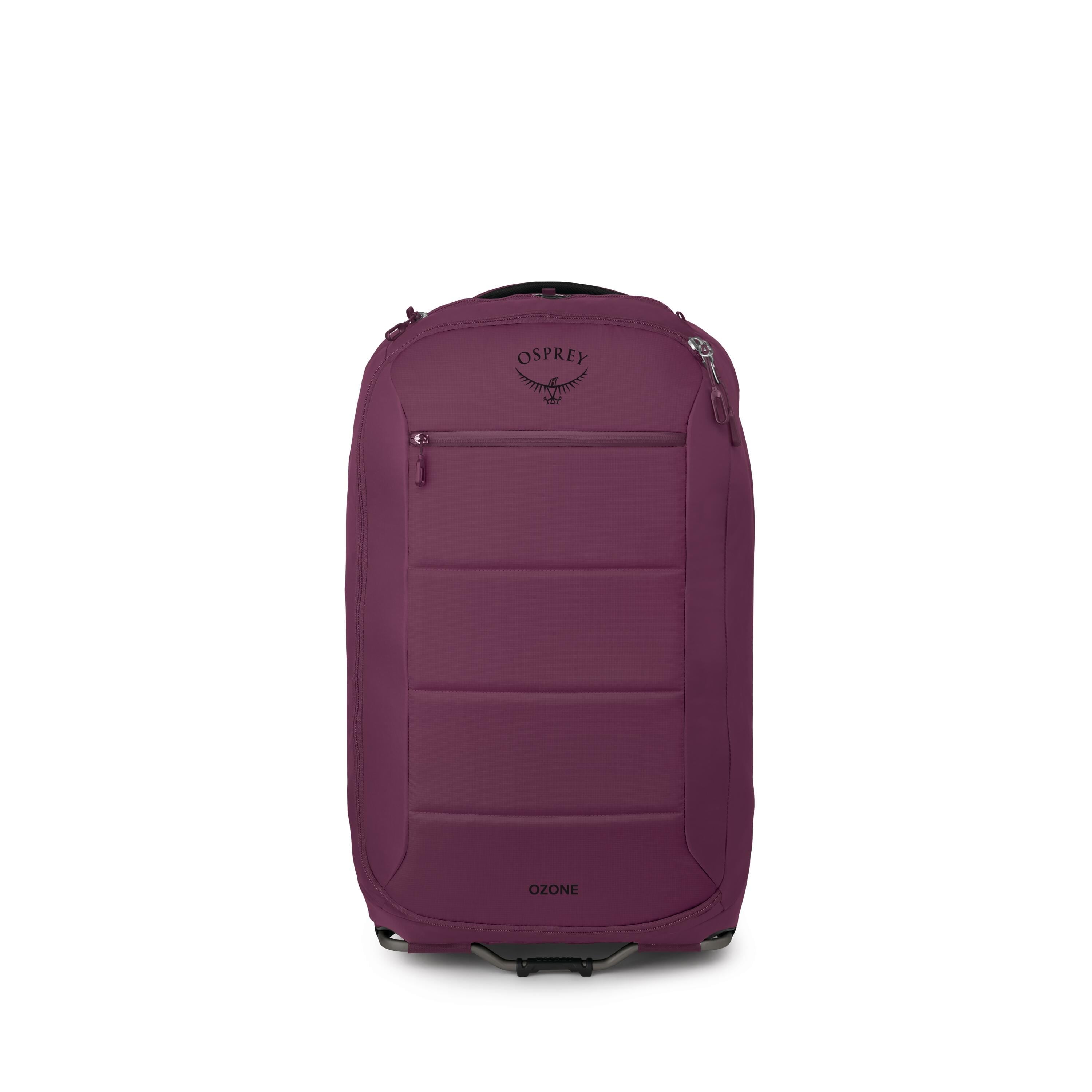Osprey Ozone 2-Wheel Checked Luggage 80L in Moody Burgundy — front view