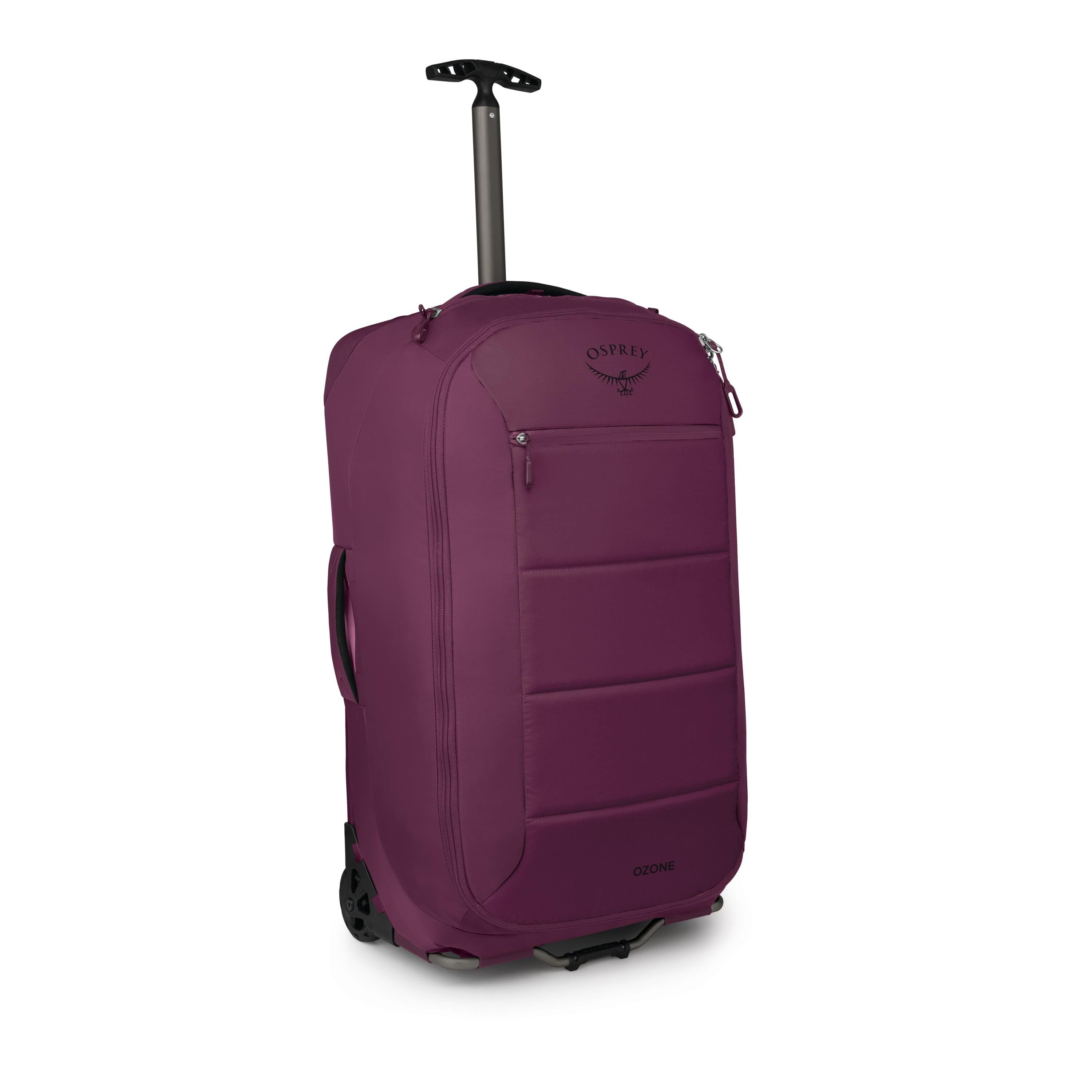 Osprey Ozone 2-Wheel Checked Luggage 80L in Moody Burgundy — angle view 2
