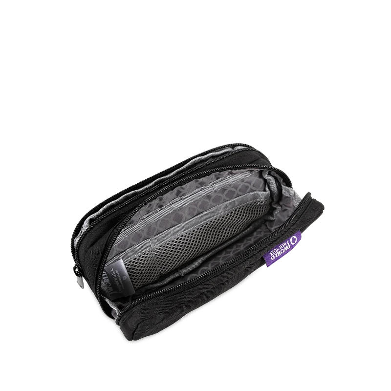 J World Jojo Double Compartment Pencil Case in Black — interior view 2 # color_Black