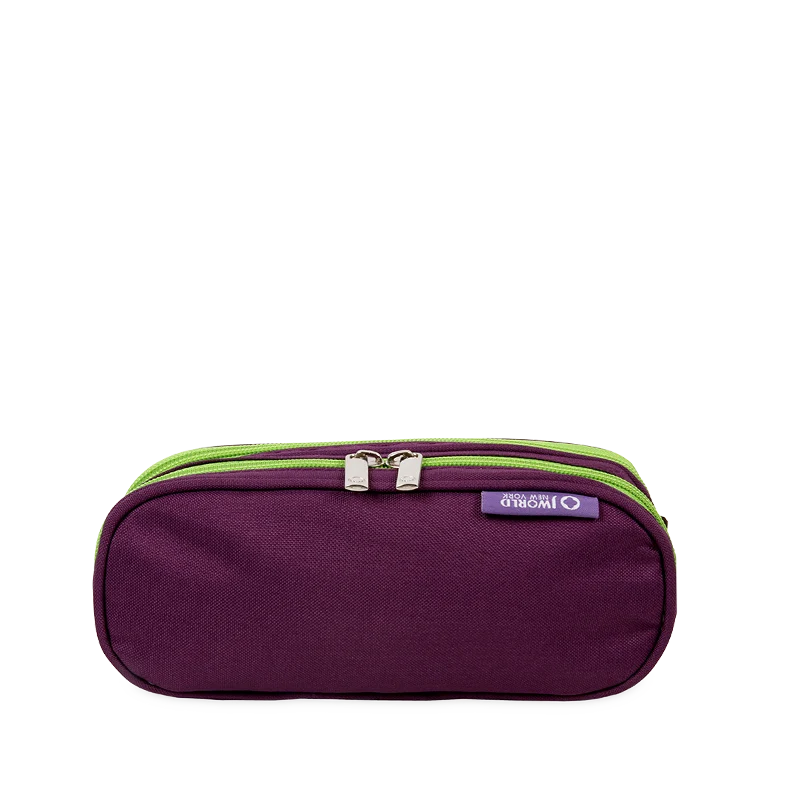 J World Jojo Double Compartment Pencil Case in Purple — front view # color_Purple