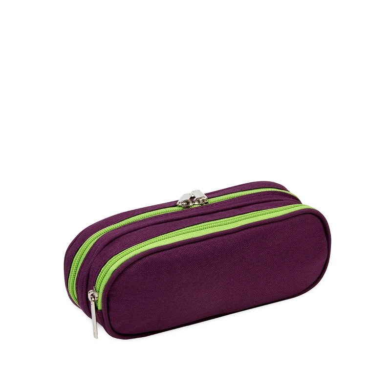 J World Jojo Double Compartment Pencil Case in Purple — back view # color_Purple