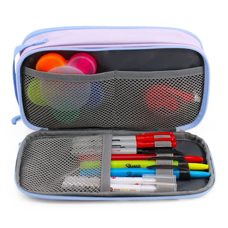 J World Doodle Pencil Case with Handle Strap in Purple — interior view 3 # color_Purple