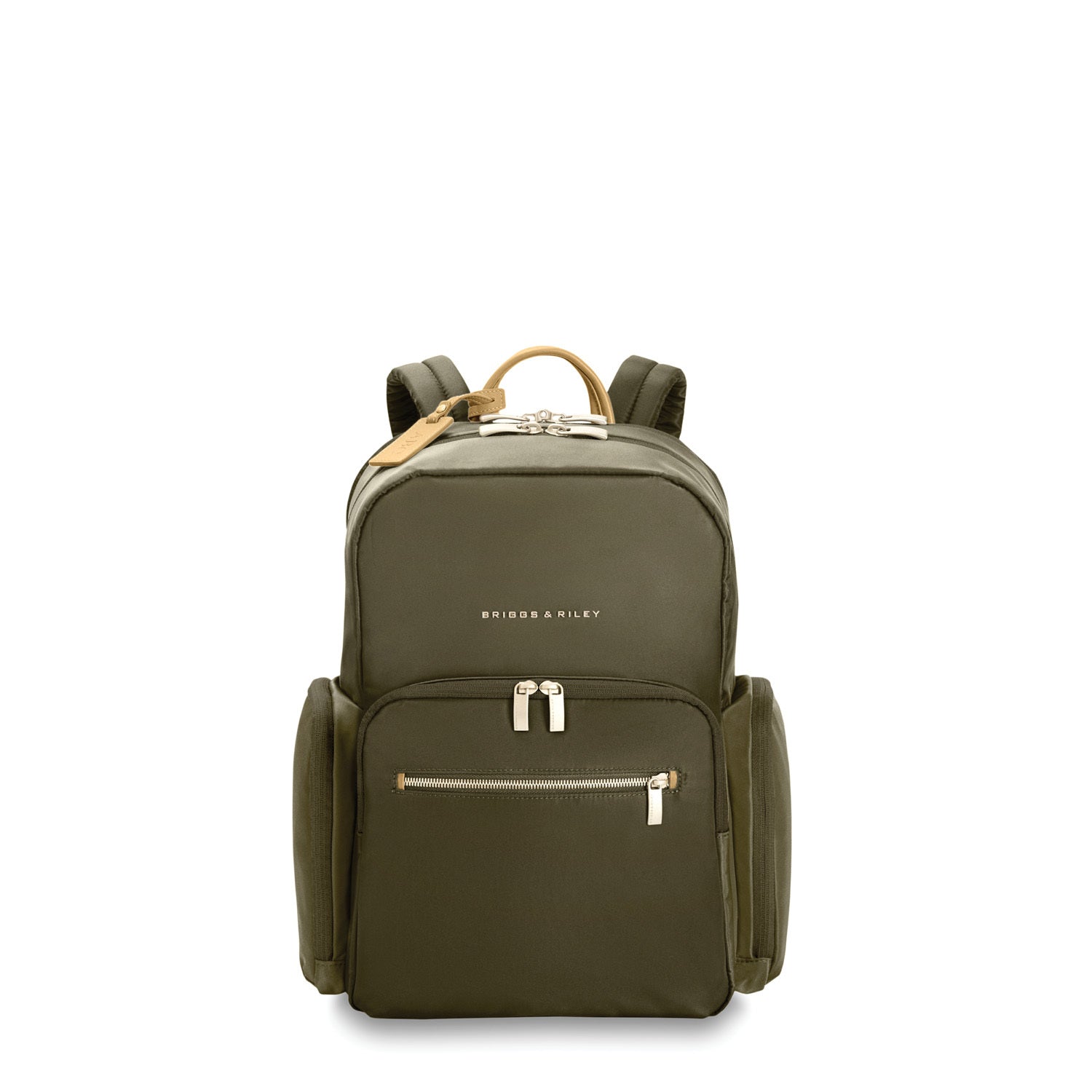 Briggs & Riley Rhapsody Medium Backpack in Olive — front view # color_Olive