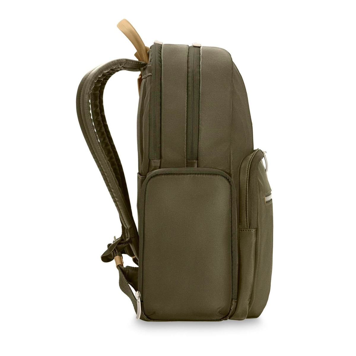 Briggs & Riley Rhapsody Medium Backpack in Olive — side view