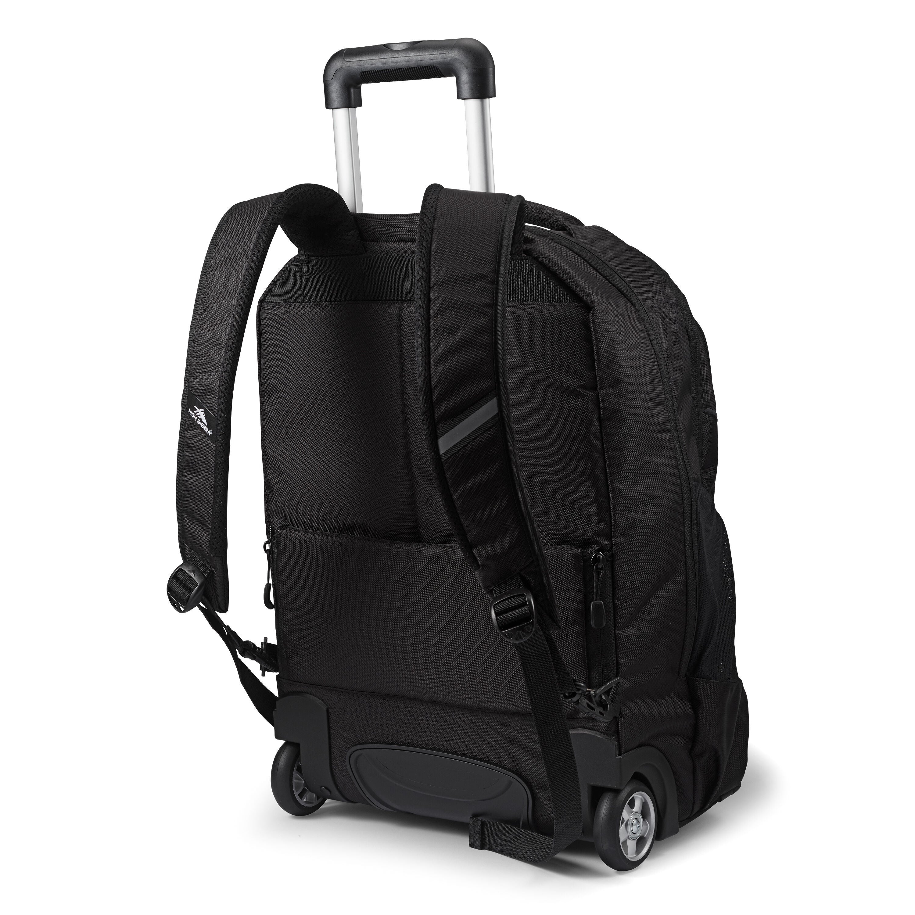 High Sierra Powerglide Pro Wheeled Backpack in Black — back view