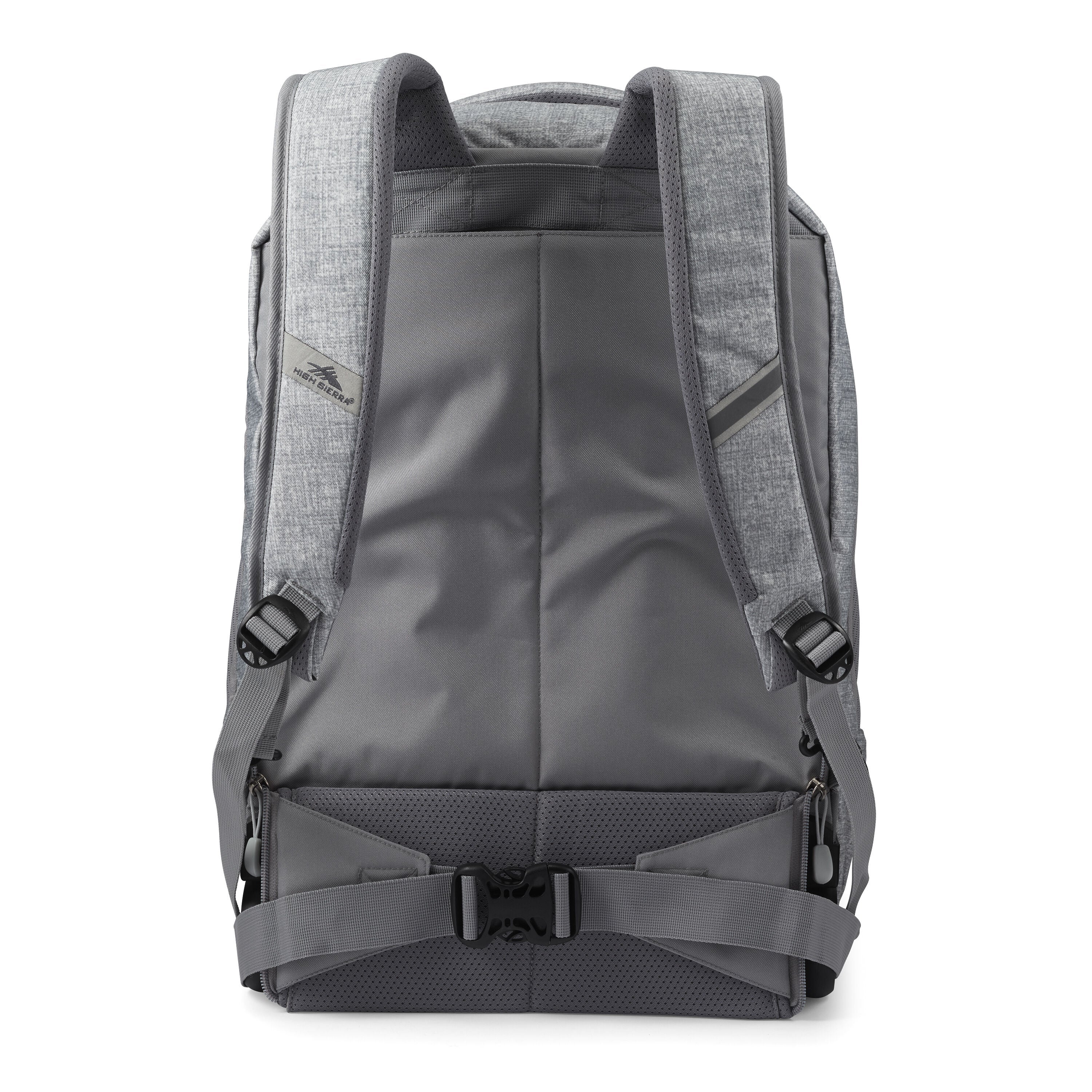 High Sierra Powerglide Pro Wheeled Backpack in Silver Heather — angle view 1