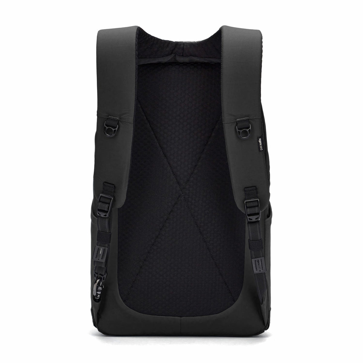 Pacsafe Metrosafe LS450 ECONYL Anti-Theft 25L Backpack in Econyl Black — back view