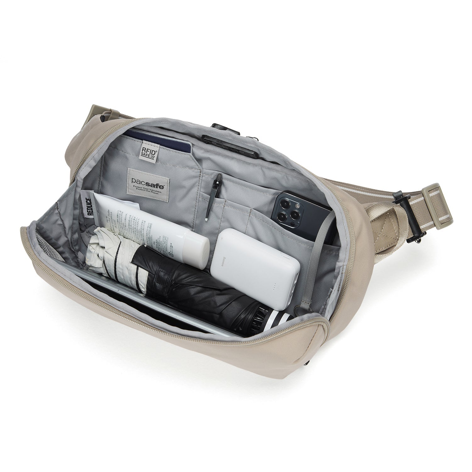Pacsafe V Anti-Theft Urban Sling - Beige